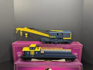 MTH 20-98237 20-98239 Santa Fe SF operating crane & boom tender set LNIB - Picture 1 of 15