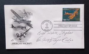 WWII B-17 Pilot John "Lucky" Luckadoo Signed First Day Cover - Picture 1 of 2