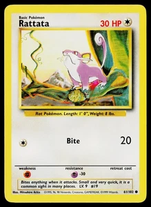 Rattata #061/102 Base Set Near Mint or Better - Picture 1 of 2
