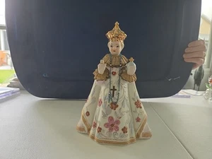 Infant of Prague Vintage Ceramic Figurine by Leftons Hand Painted LARGE 8.5” EUC - Picture 1 of 3