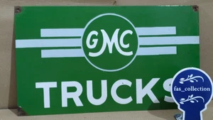 GMC Trucks Porcelain Enamel Sign 24 x 14 Inches 1 Sided - Picture 1 of 5