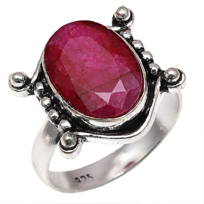 Ruby Sapphire Gemstone Handmade Silver Jewelry  "9" - Bild 1 von 4