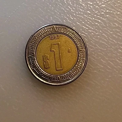 Moneda de México bimetálica de 1 peso 1997 - Foto 1 de 4