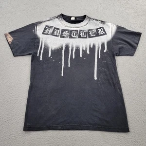 Hustler Hardcore Shirt Mens Large Black Logo Graphic VTG Spraypaint - Picture 1 of 8