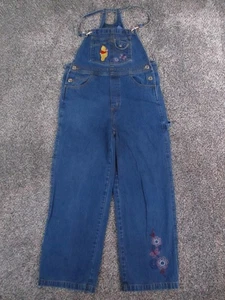 Disney Pooh Salopette Denim Bambina 12 Blu Ricamato Winnie the Pooh Bavaglino 30x25 - Foto 1 di 20
