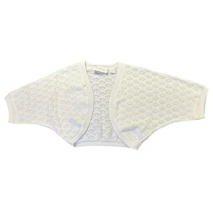 Childrens Place Ivory Shrug Bolero Girls Size 5 6 Dressy Eyelet Open Front Top - Picture 1 of 8