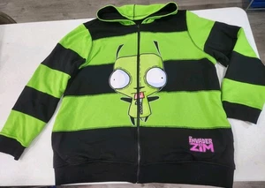 Invader Zim Official Gir Zip Up Reversible Hoodie Size Women's 2X Heavy Jacket - Picture 1 of 15