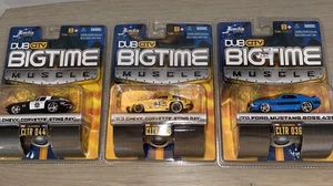 Jada Toys Dub City Big Time Muscle ‘63 Chevy Sting Ray ‘70 Ford Mustang Lot Of 3 - Picture 1 of 7