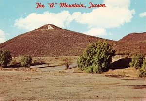 Postcard Arizona Tucson A Mountain 1976 college football - Picture 1 of 2