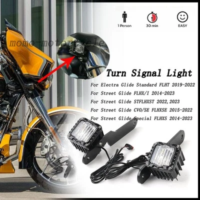 For Harley Electra Glide Standard FLHT 2019 2020 2021 2022 Front Turn Signals - Image 1 of 4