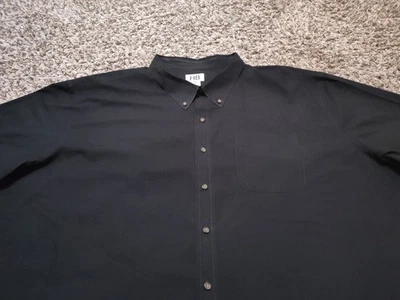 HB Harbor Bay Shirt Mens 6XL Black Solid Short Sleeve Button Down Cotton Blend - Image 1 of 4
