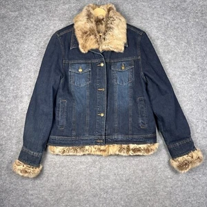Marvin Richards Trucker Jacket Vintage Removable Rabbit Fur Denim Coat - Picture 1 of 20