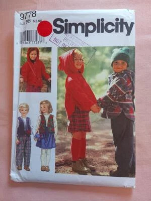 Simplicity 9778 Child's Top, Jacket, Pants, Vest, Skirt & Purse Pattern Sz 5-6X - Image 1 of 2