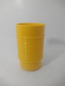 Retro Rubbermaid Tumbler Yellow Ribbed Plastic Cup 3826 5 Inch Stackable - Picture 1 of 4