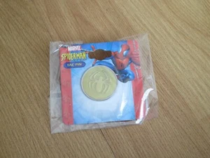 BUY RITE Marvel Spider-Man Tac Pin NEW 2004 Hat Lapel Pinback Gold/Tan Color - Picture 1 of 3