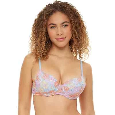 No Boundaries Junior's All Over Floral Lace Push Up Bra 32D - Image 1 of 4