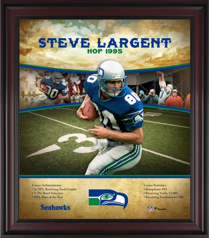 Steve Largent Seahawks Framed 15x17 Hall of Fame Career Profile Cover