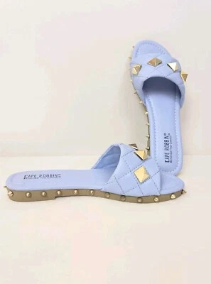 Cape Robbin Women's 8 Jest Sandals Periwinkle Blue Purple Studded Slides Mules - Image 1 of 4