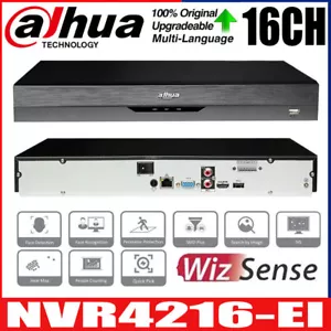 Neu Dahua NVR4216-EI 16CH 1U 2HDDs WizSense Netzwerk Videorekorder für IP Kamera - Picture 1 of 8