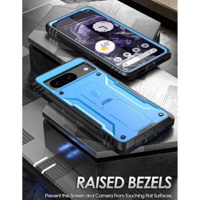 For Google Pixel 8 5G 6.2 inch Case [with Kickstand] Full Body Rugged Cover Blue - Image 1 of 4