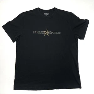 Banana Republic Golden Star Graphic Black Fashion Promo T-Shirt Men's Size L - Picture 1 of 10