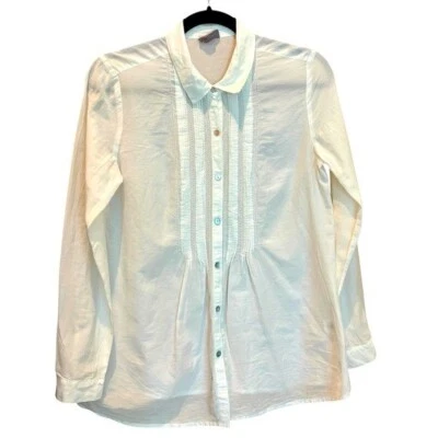 J. Jill Blouse Cream Tuxedo Shirt Silk Blend Size XS - Image 1 of 4
