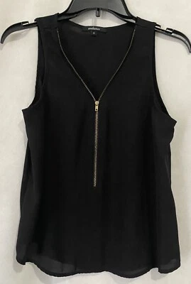 Женский топ Ambience без рукавов черный спереди на молнии размер Small черный - Изображение 1 из 4