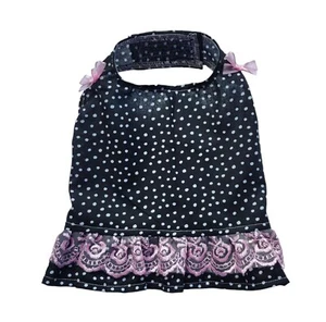 Schwarz mit weißen Punkten gerafftes Hundeshirt Welpe Haustier Teetasse Bekleidung Kleidung 4 XS - S - Bild 1 von 4