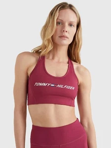 Tommy Hilfiger Medium Support Mid Intensity Graphic Sports Bra Red UK Size XS - Picture 1 of 4