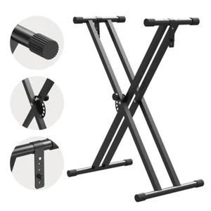 Adjustable Piano Stand Heavy-Duty Piano Stand Double Braced X Style Keyboard - Picture 1 of 8