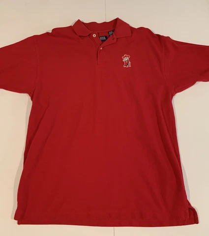 Vintage Ole Miss Rebels Sportsware Men's Size Large Colonel Reb Red Polo NCAA Cover