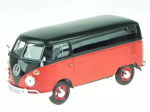 VW T1 furgoneta negro rojo coche en miniatura 79342 Motormax 1:24 - Imagen 1 de 7