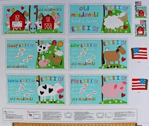 Old MacDonalds Farm Animals DIY Soft Huggable book panel By the panel - Picture 1 of 1