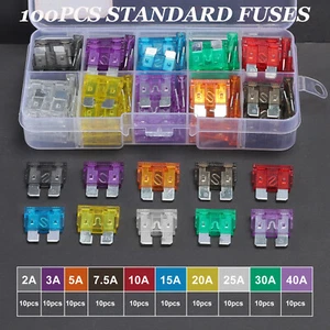 100pcs Car Automotive Medium Standard Fuses Auto Blade Fuse Assortment Kit APM - Picture 1 of 17