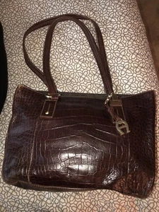 ETIENNE AIGNER Vintage Tasche Umhängetasche Schultertasche geprägtes Krokoleder (Q) - Bild 1 von 11