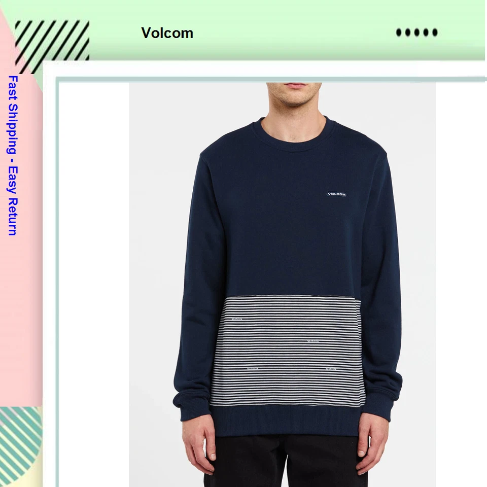 Volcom Forzee Men's Crew Neck Sweatshirt Navy Blue XL