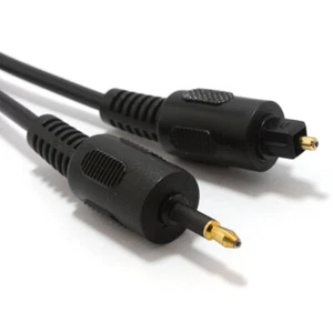 Schwarz Audio TOSlink Stecker auf MINI-TOSLink OPTISCH 3,5mm Klinke Mini Disc Kabel 0,5m - Bild 1 von 8