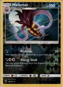 Carta Pokémon Malamar 90/147 Holograma Inverso Rara SM Sombras Ardientes Jugada - Imagen 1 de 2