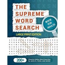 The Supreme Word Search Book for Adults - Large Print E - Paperback NEW Word Sea