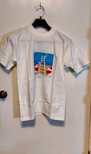 Oneita Power T-Shirt Einzelnaht Strandmotiv weiß Gr. Large neu andere - Bild 1 von 7