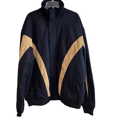 CRIPPLE CREEK Wool Blend Bomber Jacket Mens XXXL Black Tan 3XL Vintage EUC - Image 1 of 4