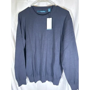 Perry Ellis Mens Tech Knit Pullover Sweater, Deep Sapphire, Size L, NWT - Picture 1 of 4
