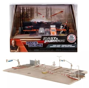 Jada 34915 Nano Escena F&F Tren de Carrera Final Diorama Toyota Supra Dodge Charger - Imagen 1 de 5