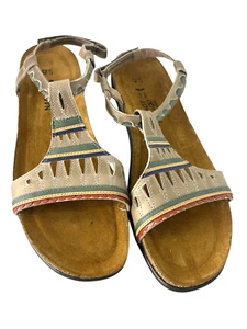 New Naot Khaki Gray Odelia Strappy Sandal Women US 11 Leather Slip On Shoes - Picture 1 of 11