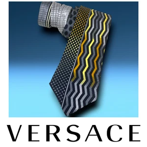 Vintage 90s Gianni Versace x Neiman Marcus Geometric Multicolor Silk Tie Necktie - Picture 1 of 6