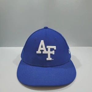 Air Force Hat Fitted Mens 7 1/8 Blue Plain Logo 59Fifty Military Baseball Cap - Picture 1 of 7