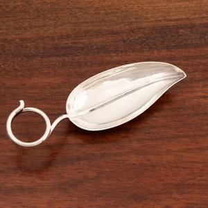 FIGÜRLICHE AMERIKANISCHE ÄSTHETIK STERLINGSILBER TEEDOSE LÖFFEL BLÄTTERFORM KEIN MONO - Bild 1 von 5