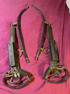 Hames qualité pour harnais de cheval double foureau cuir gaufré - Foto 1 di 9