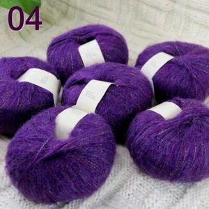 New 6BallsX50gr Luxury Fancy Soft Mohair Warm Wrap Hand Knit Crochet Yarn 04 - Picture 1 of 6