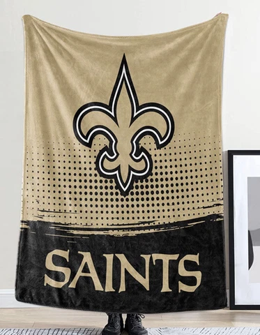New Orleans Saints Official NFL Licensed Plush Travel Throw Blanket - 50"x60" Cover